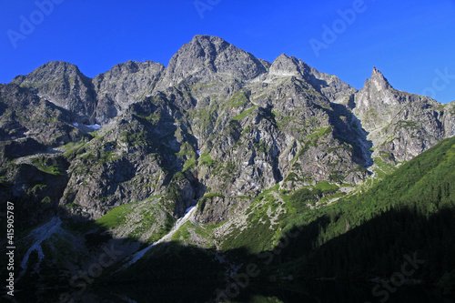 Mnich mountain and Mieguszowiecki mountain in Tatra Mountains  Poland