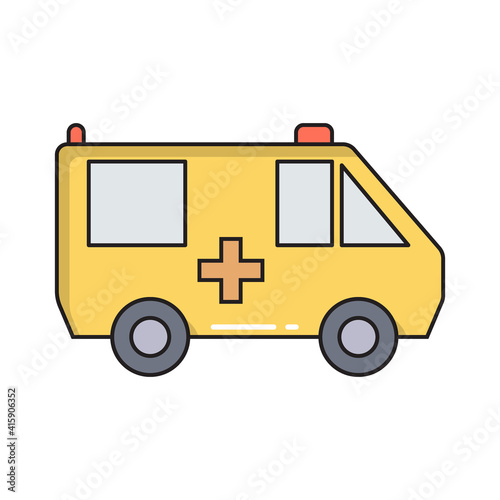 Wallpaper Mural Ambulance car simple medicine icon in trendy line style isolated on white background for web applications and mobile concepts. Vector illustration Torontodigital.ca