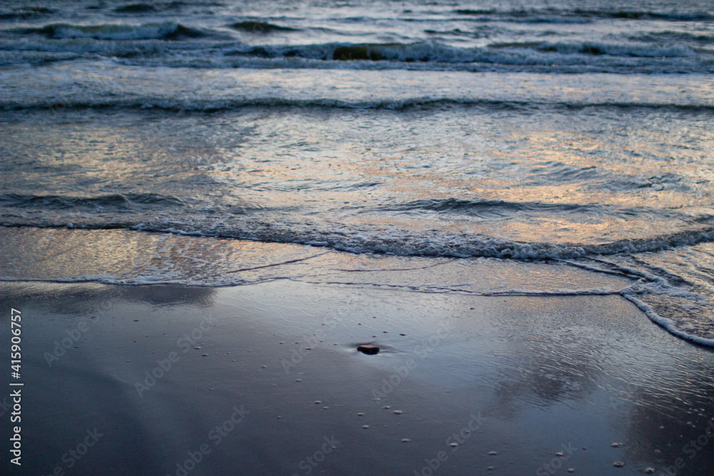 Evening seascape with clouds and waves. Evening seascape with clouds and waves.