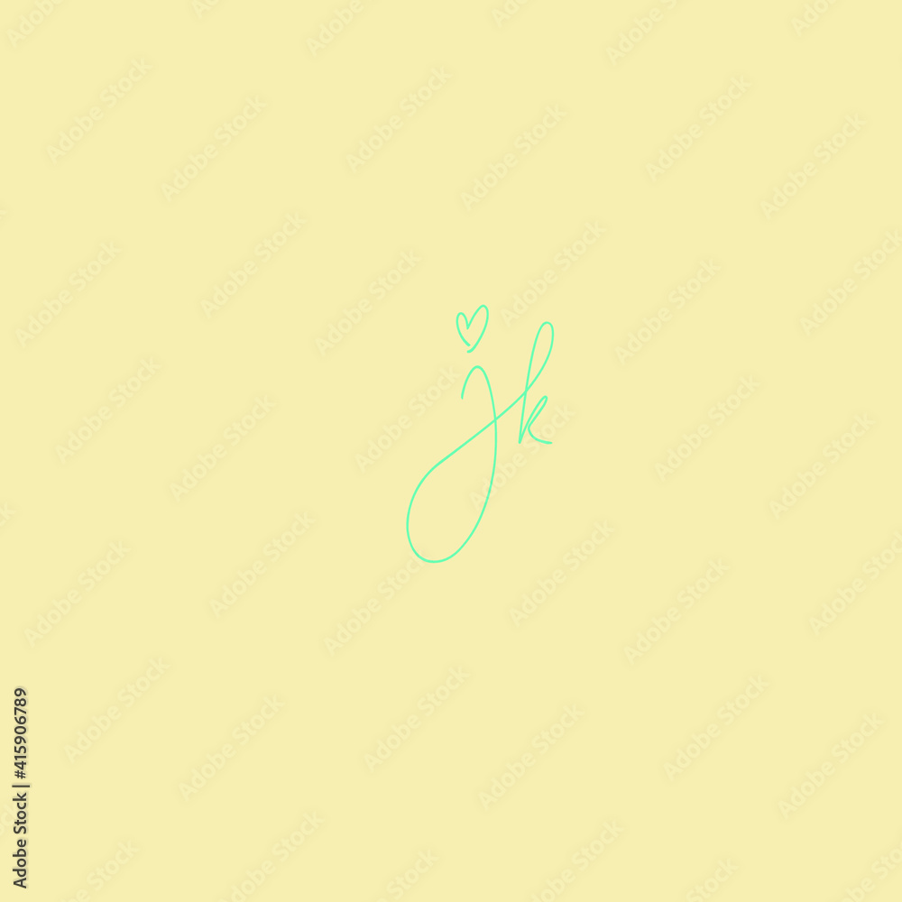 JK initial handwritten calligraphy, for monogram and logo JK initial handwritten calligraphy, for monogram and logo
