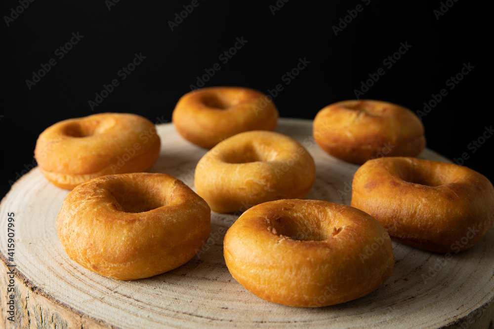 Donuts with caramel and nuts