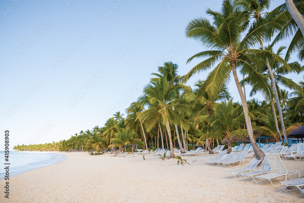 Beautiful caribbean beach on Saona island, Dominican Republic