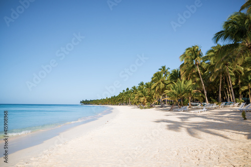 Secluded beach on Saona Island, La Romana, Dominican Republic photo