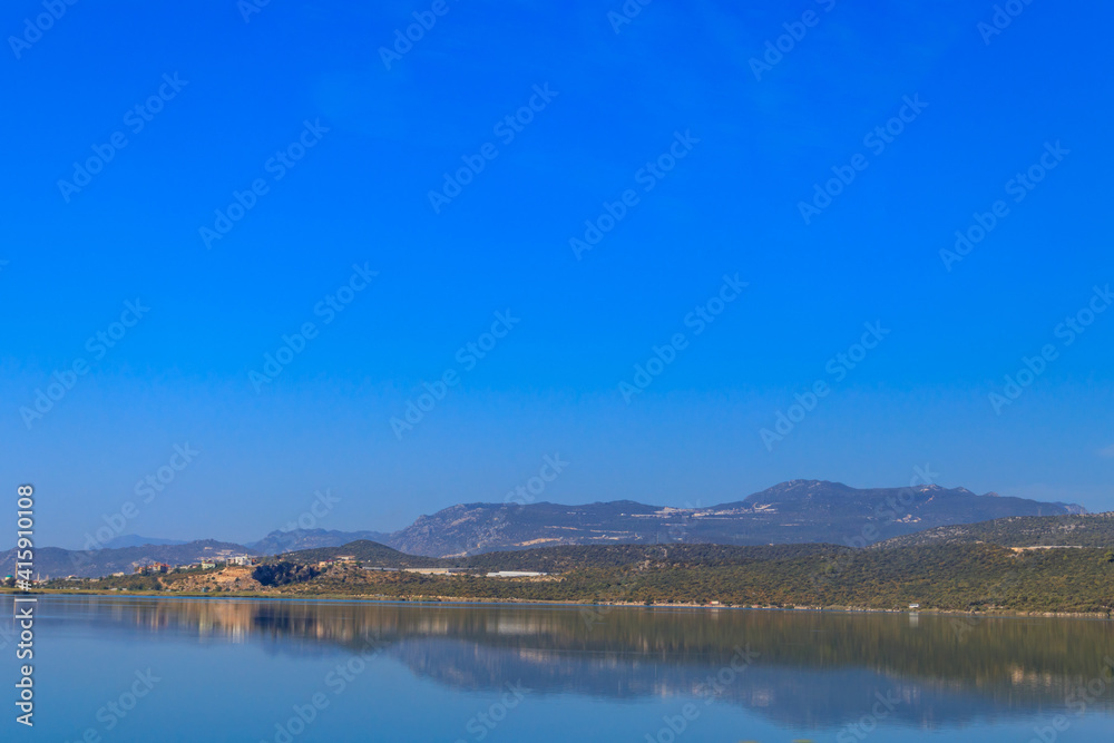 View of Beybelek lagoon in Antalya province, Turkey