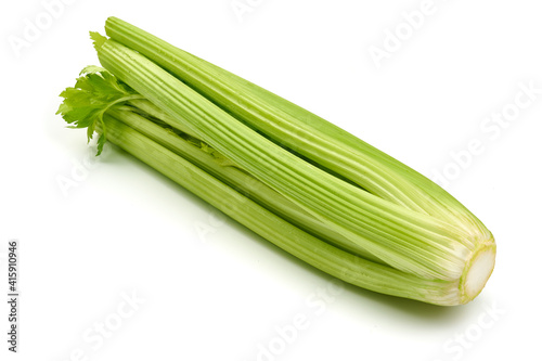 Fresh celery, isolated on white background. High resolution image