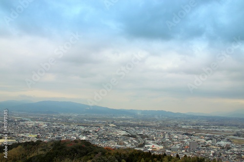 久留米市の高良大社から見た久留米市風景