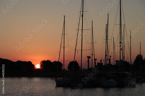 sunset in the harbor