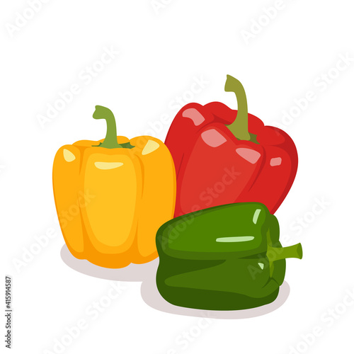 Bell pepper icons set