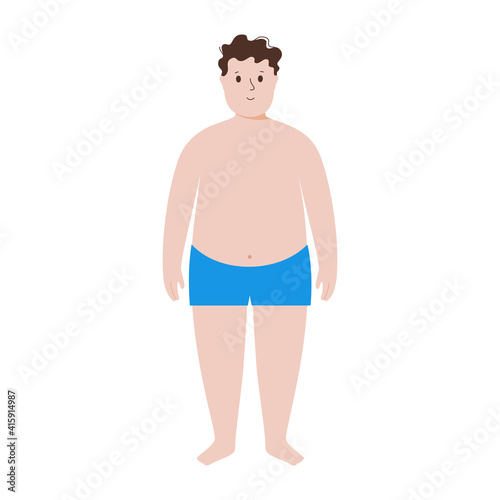 Obese boy concept