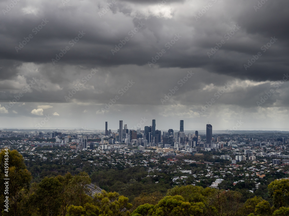 Brisbane City with Moody Weather