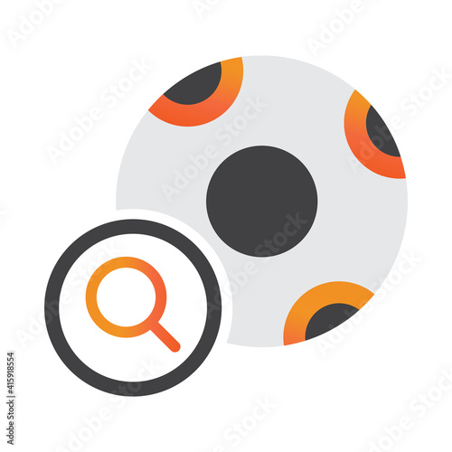 soccer ball search illlustration design. soccer ball search icon isolated on white background. ready use vector.