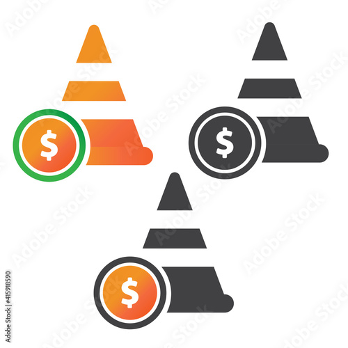 training cone finance illlustration design. training cone finance icon isolated on white background. ready use vector.