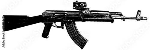 AK47 assault rifle vector illustration on white background  photo