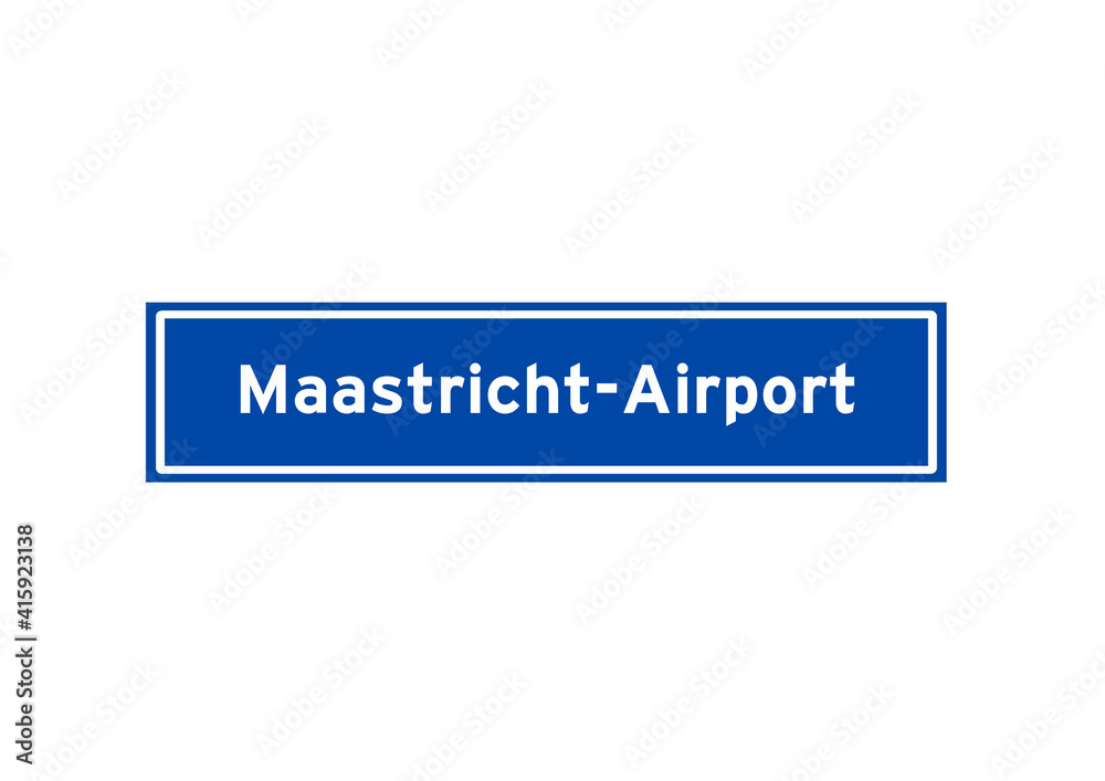 Maastricht-Airport isolated Dutch place name sign. Maastricht-Airport isolated Dutch place name sign.