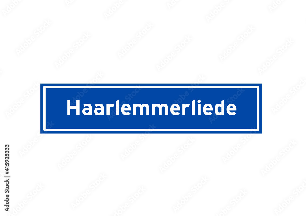 Haarlemmerliede isolated Dutch place name sign. City sign from the Netherlands.
