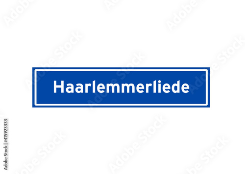 Haarlemmerliede isolated Dutch place name sign. City sign from the Netherlands. photo
