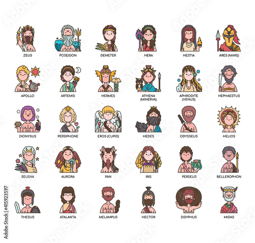 Greek god , Thin Line and Pixel Perfect Icons