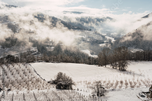 Snowy landscape in Italy