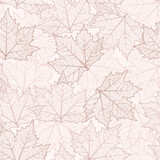 Maple tree leaf brown texture. Seamless vector pattern. Autumn season theme background. Fall graphic illustration.