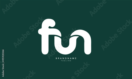 Alphabet letters Initials Monogram logo FUN, FU, UN