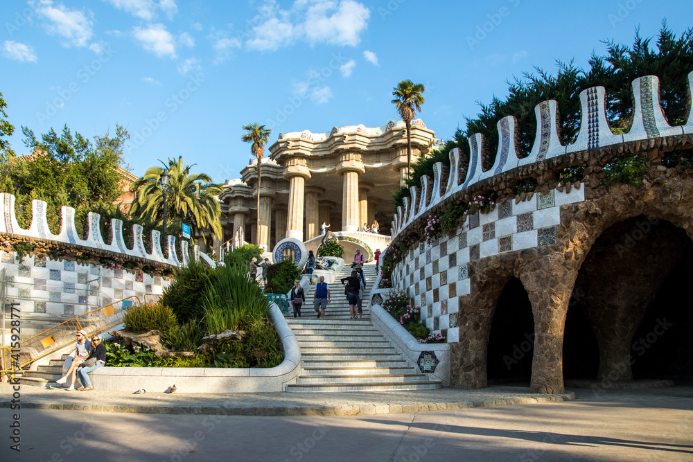 Spain, Barcelona. Parc Guell.