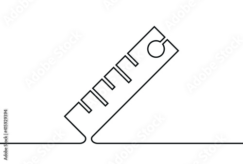 Creative vector ruler. One line style illustration