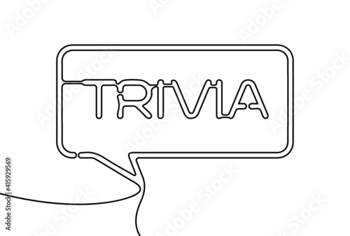 Creative vector trivia. One line style illustration