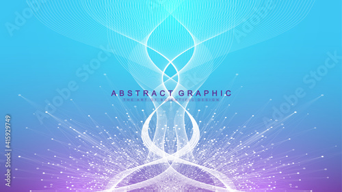 Digits abstract background with connected line and dots, wave flow. Digital neural networks. Network and connection background for your presentation. Graphic polygonal background. Vector illustration