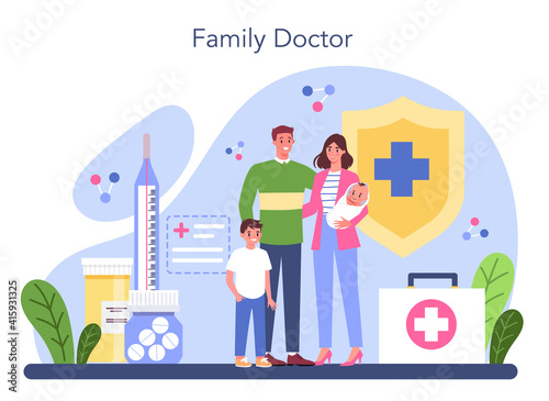 Family doctor concept. Healthcare, modern medicine treatment,