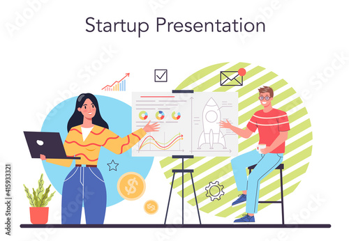 Start up running concept. New business launching. New company