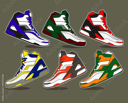 Sports basketball shoes design vector template