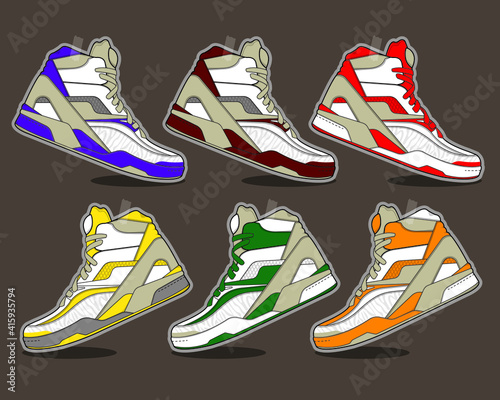 Sports basketball shoes design vector template