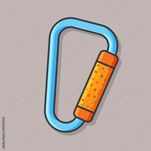 carabiner isolated cartoon vector illustration in flat style