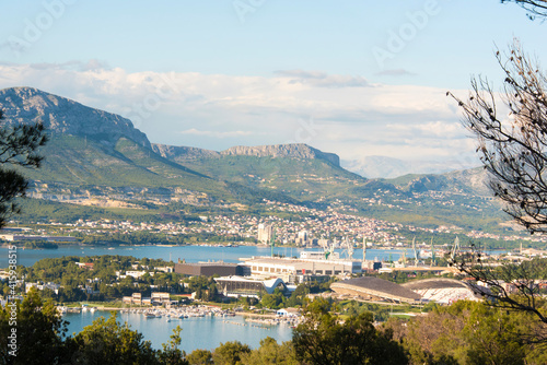Croatia, Split. View from Marjan Hill to Hadjuk Football Stadium. photo