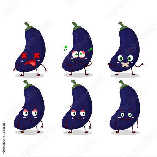 New eggplant cartoon character with nope expression
