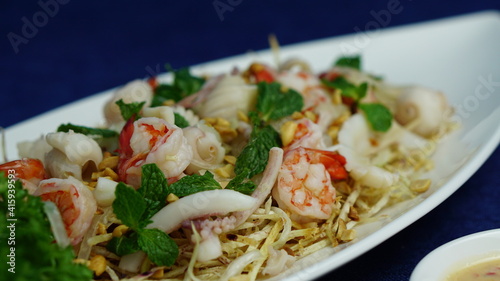 Vietnamese traditional dishes in a restaurant.