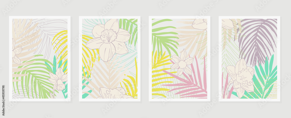 summer tropical wall arts vector. Palm leaves, coconut leaf, monstera leaf, line arts, Botanical background design for wall framed prints, canvas prints, poster, home decor, cover, wallpaper. summer tropical wall arts vector. Palm leaves, coconut leaf, monstera leaf, line arts, Botanical background design for wall framed prints, canvas prints, poster, home decor, cover, wallpaper.