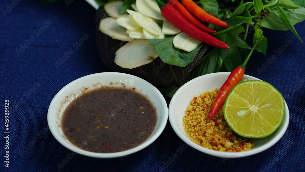 Vietnamese traditional dishes in a restaurant. Vietnamese traditional dishes in a restaurant.