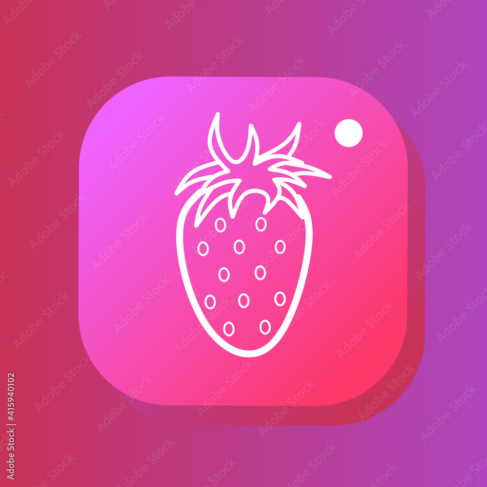 Strawberry mobile app icon logo display design Strawberry mobile app icon logo display design