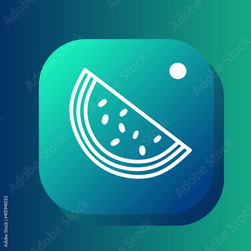 Watermelon mobile app icon logo display design