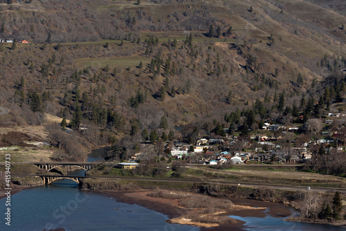 Lyle, Washington As Seen from Rowena Crest, Oregon in the Columbia Gorge, Taken in Winter photo