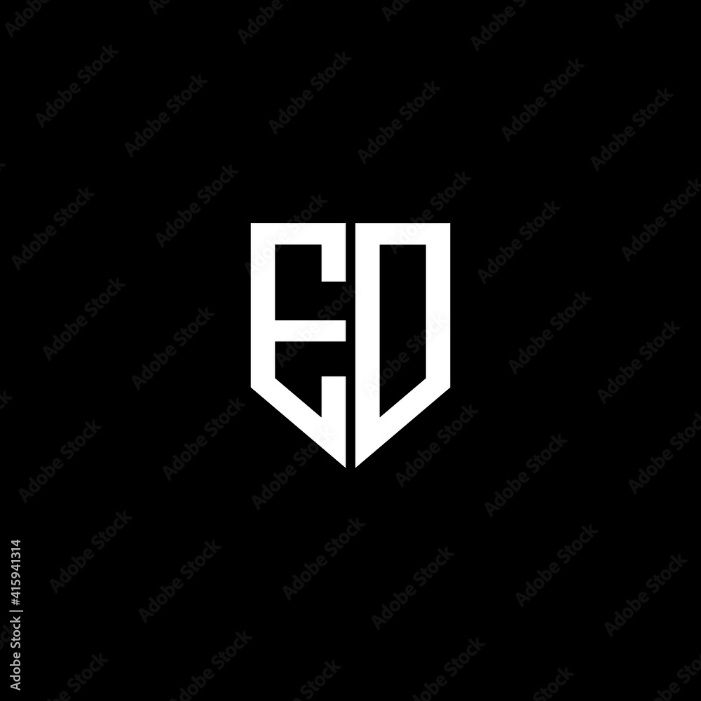 EO letter logo design with black background in illustrator, vector logo ...