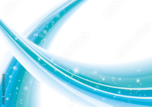 曲線が交差する抽象的なイラスト　青