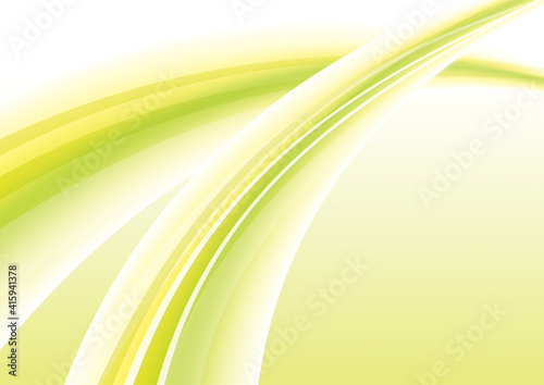 曲線が交差する抽象的なイラスト　黄緑