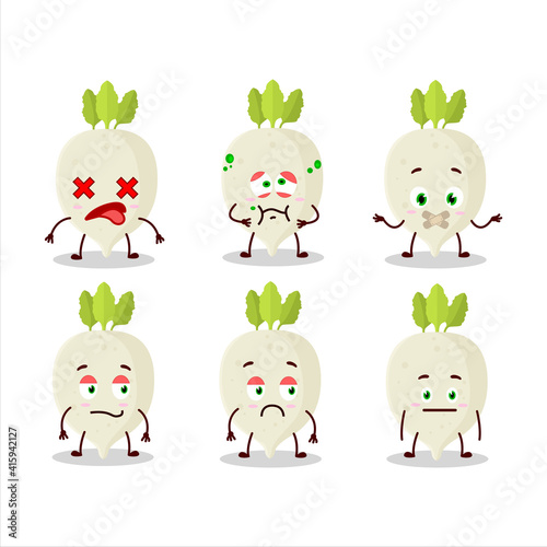 May turnip cartoon character with nope expression