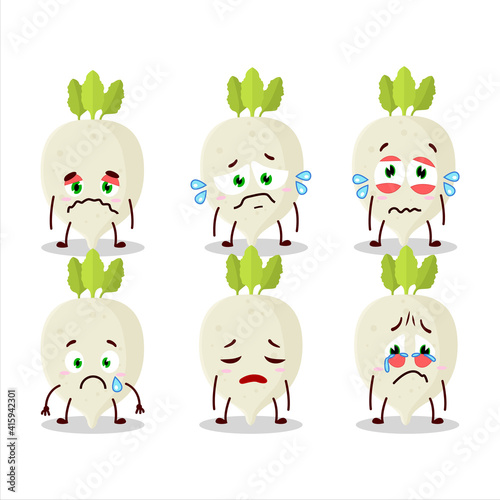 May turnip cartoon character with sad expression