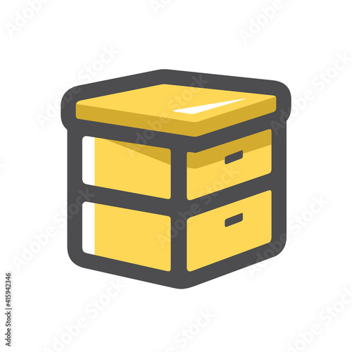Hive Beekeeping Apiary Vector icon Cartoon illustration