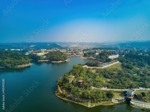 Reservoirs, lakes and mountain islands formed by dams