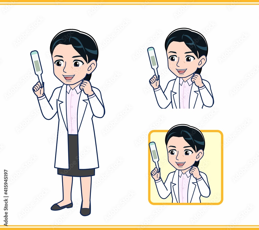 白衣を着た女性の先生 白衣を着た女性の先生