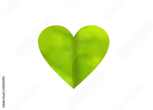 The green heart is a symbol of love for the earth and the environment